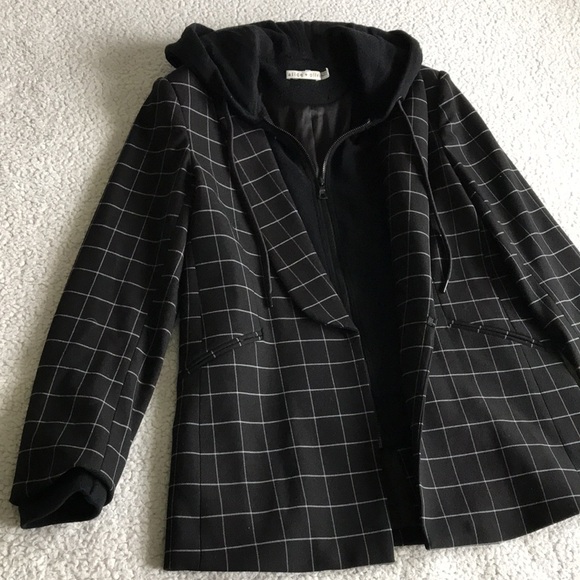 Alice + Olivia Skye layered look hooded blazer S - Picture 1 of 16